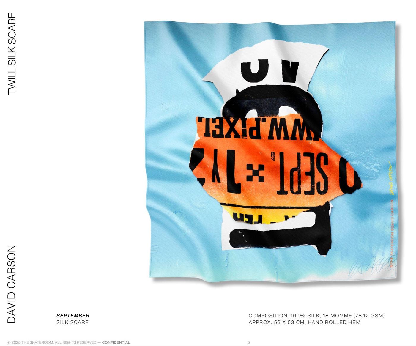 Twill silk scarf