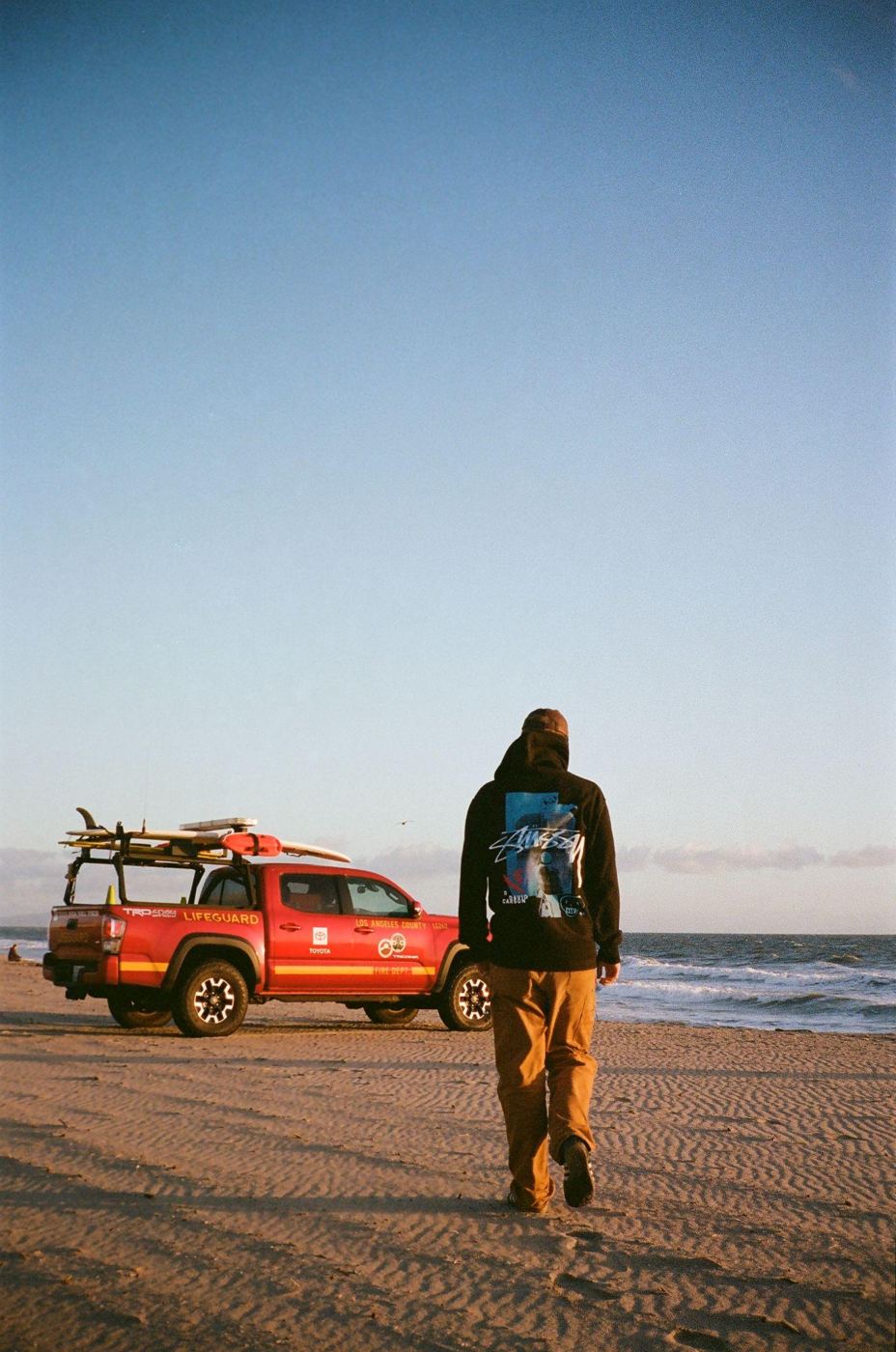 Hoodie worn on the beach