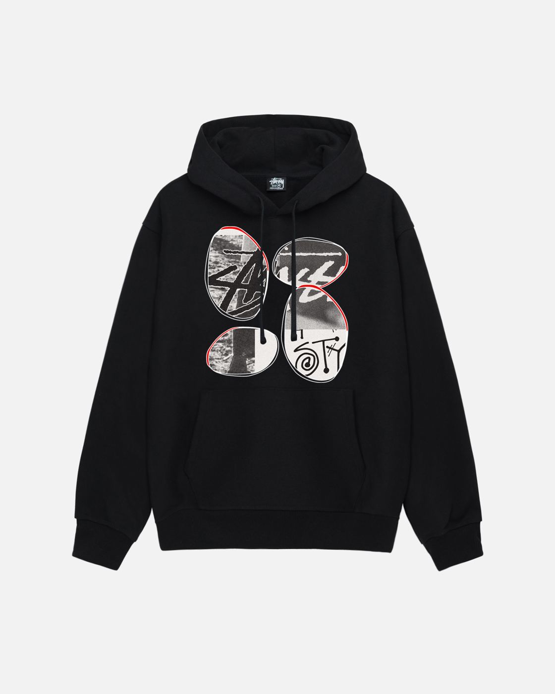 Black hoodie, back print