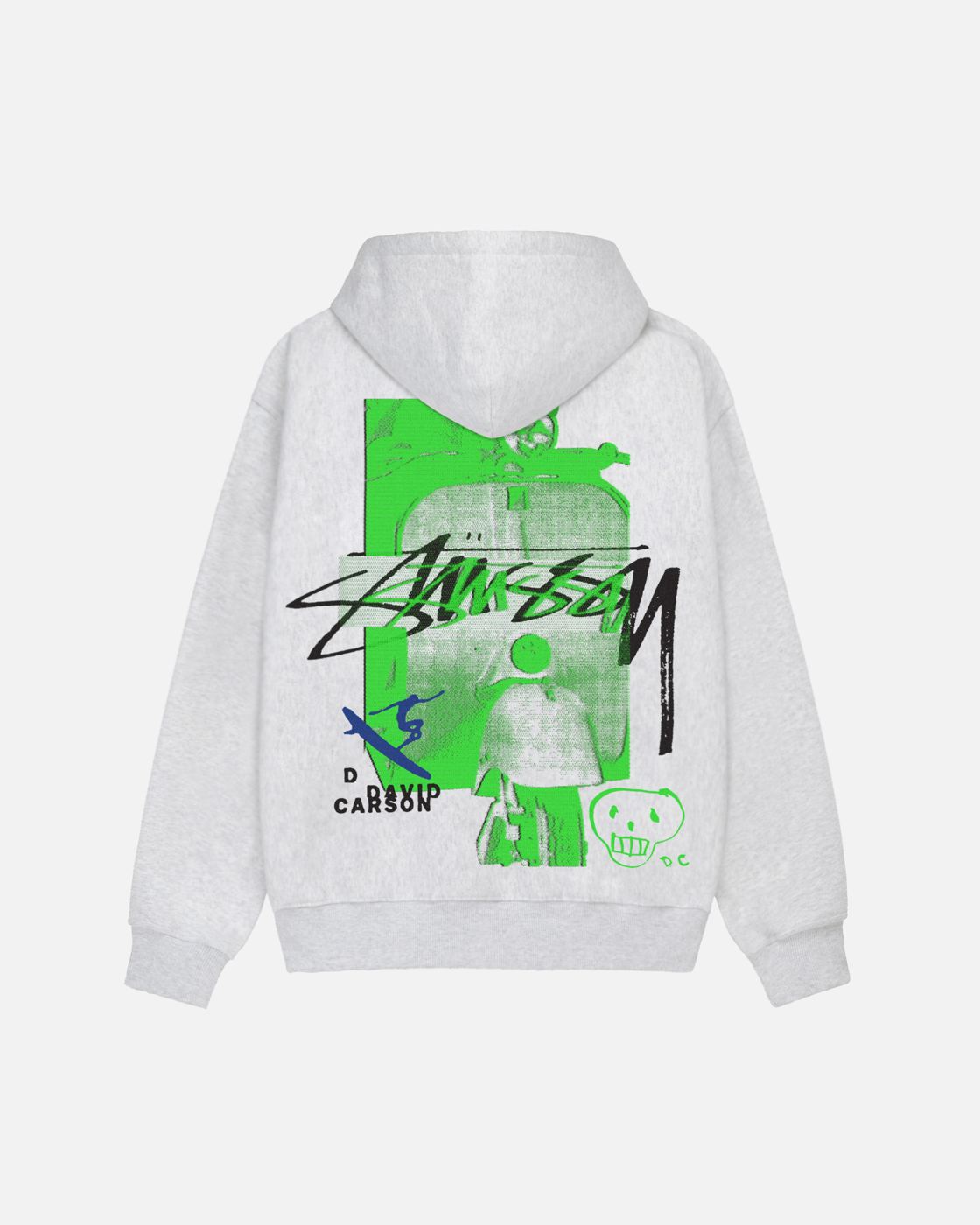 Grey hoodie, back print